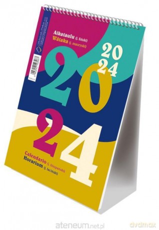 Kalendarz 2024 pionowy B6 ze spiralką kolory [KALENDARZ]