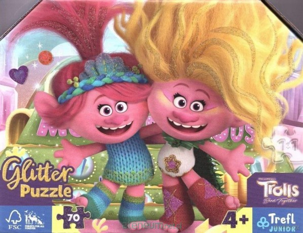 TREFL 70 el. Glitter Brokatowe Trolle [PUZZLE]