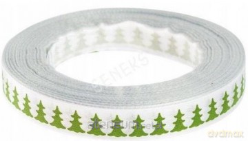 Wstążka satynowa z motywem świątecznym 12mmx22m