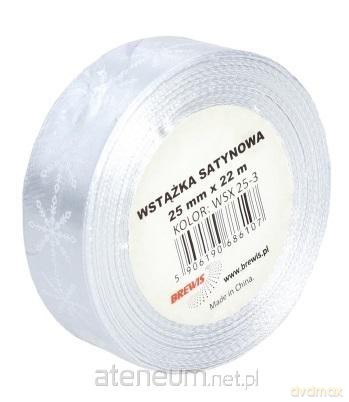 Wstążka satynowa z motywem świątecznym 25mmx22m