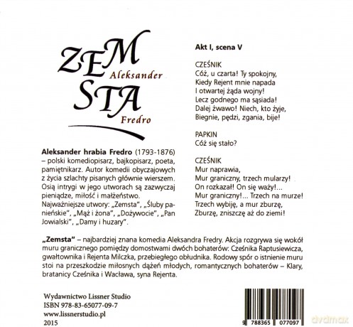 Zemsta - Aleksander Fredro  [AUDIOBOOK] [CD-MP3]