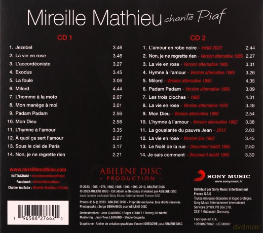 Mireille Mathieu: Mireille Mathieu chante Piaf [2CD]