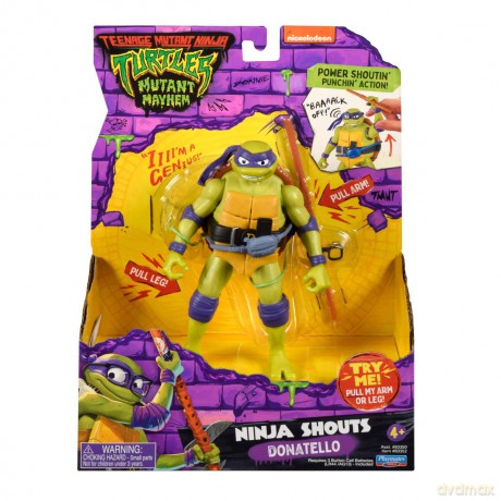 WOJOWNICZE ŻÓŁWIE NINJA zmutowany chaos Donatello Deluxe z dźwiękiem, 14 cm [FIGURKA]