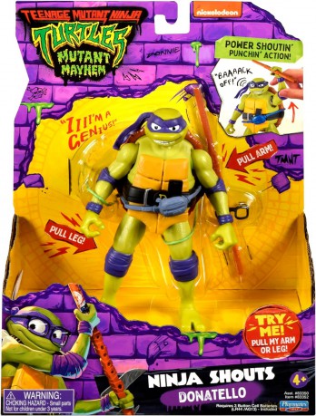 WOJOWNICZE ŻÓŁWIE NINJA zmutowany chaos Donatello Deluxe z dźwiękiem, 14 cm [FIGURKA]