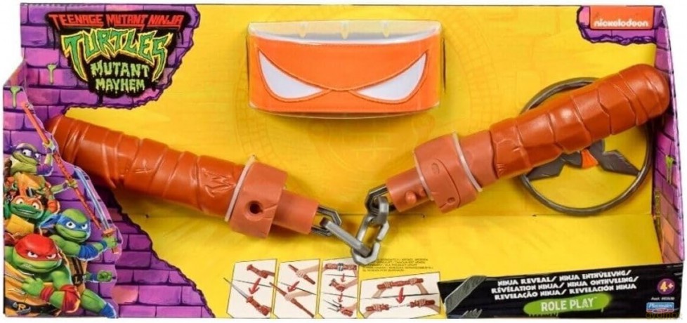 WOJOWNICZE ŻÓŁWIE NINJA zmutowany chaos Nunchaku Michelangelo, zestaw do odgrywania ról, cm