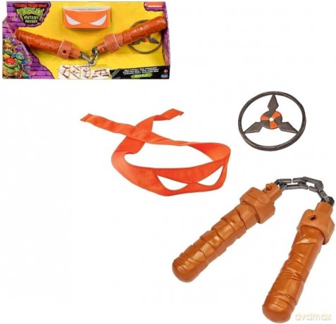 WOJOWNICZE ŻÓŁWIE NINJA zmutowany chaos Nunchaku Michelangelo, zestaw do odgrywania ról, cm