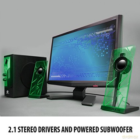 Go Groove: GOgroove Bass PULSE 2.1 Speakers (Green)