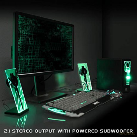 Go Groove: GOgroove Bass PULSE 2.1 Speakers (Green)