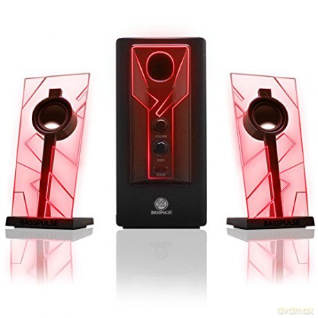 Go Groove: GOgroove Bass PULSE 2.1 Speakers (Red)
