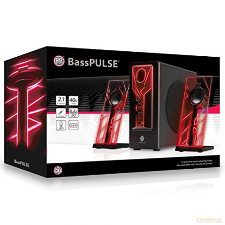 Go Groove: GOgroove Bass PULSE 2.1 Speakers (Red)