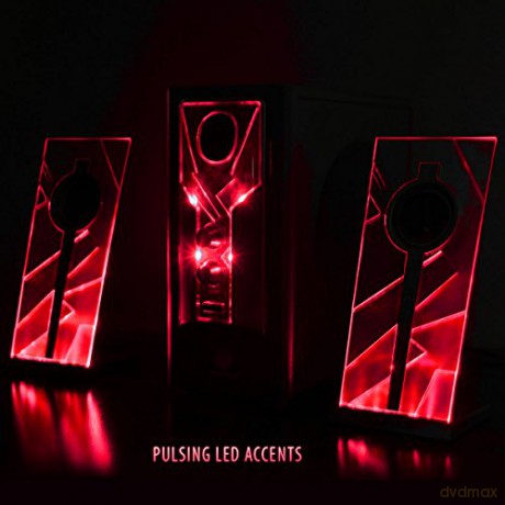 Go Groove: GOgroove Bass PULSE 2.1 Speakers (Red)