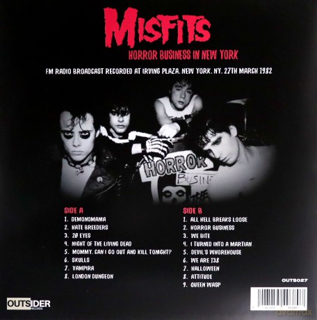 Misfits: Horror Business In New York (FM Broadcast At Irving Plaza. 1982) [Winyl]