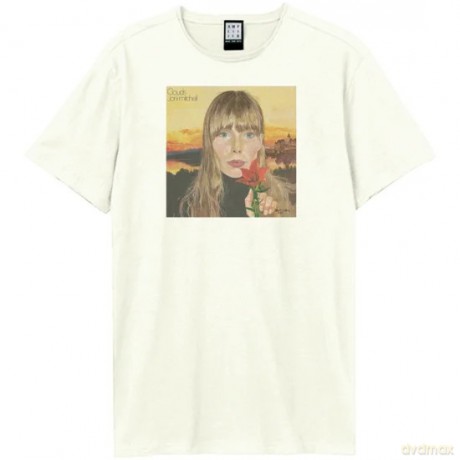 Joni Mitchell: Joni Mitchell Clouds Amplified Vintage White Large T Shirt