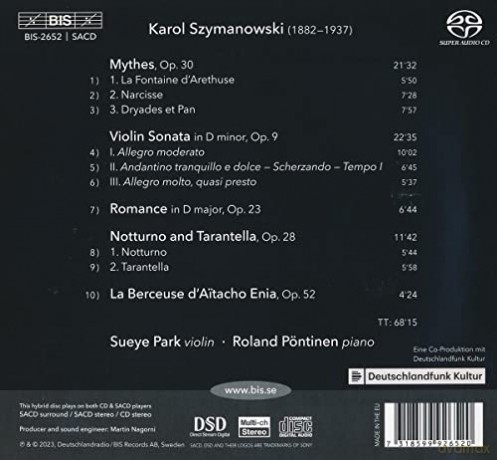 Park & Pontinen: Karol Szymanowski: Mythes - Music For Violin And Piano [CD]