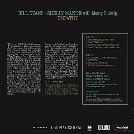 Bill Evans: Shelly Manne With Monty Budwig - Empathy (Limited) (+2 Bonus Tracks) [Winyl]