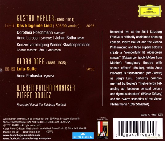Pierre Boulez: Berg Mahler [CD]