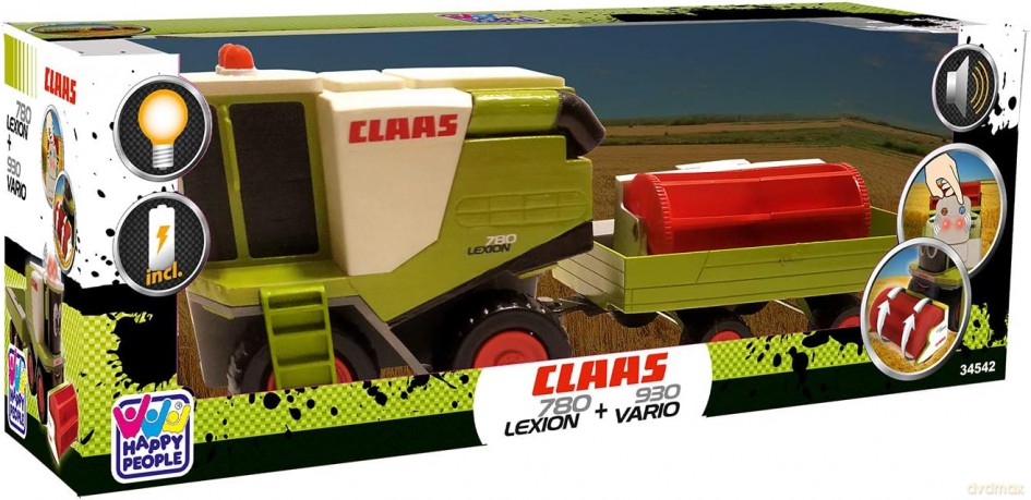 Kombajn Claas z przyczepą Happy People