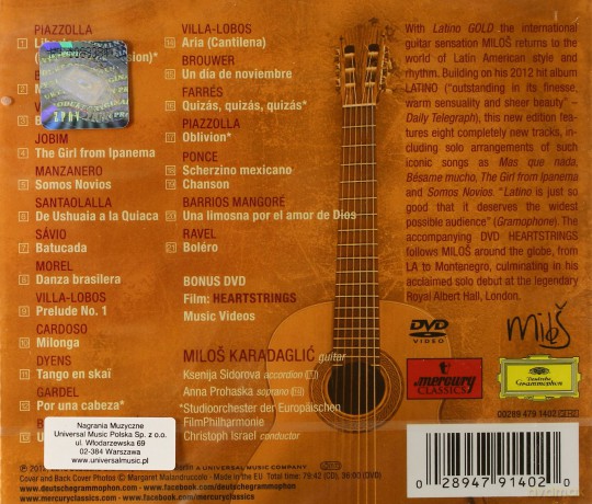 Milos Karadaglic: Latino Gold [CD]+[DVD]