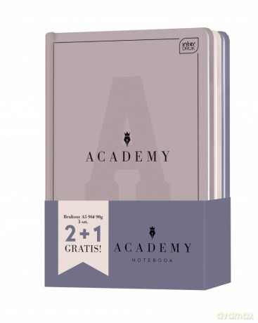 Brulion A5/96K kratka Academy 3szt