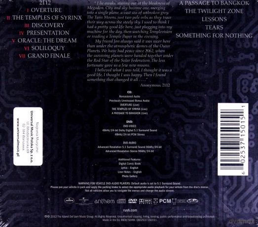 Rush: 2112 (Deluxe) (digipack) [CD]+[DVD]