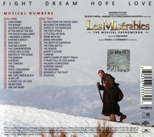 Les Miserables soundtrack (Nędznicy) (Deluxe Ltd soundtrack) (digipack) [2CD]