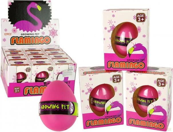 Rosnące jajo flaming 6cm różowe