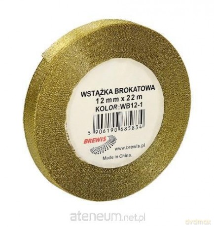 Wstążka brokatowa złota 12mmx22m