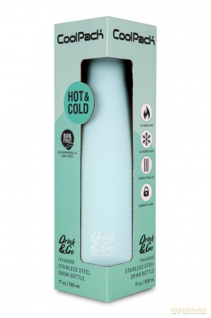 Bidon metalowy 500ml Coolpack termo bottle pastel powder mint