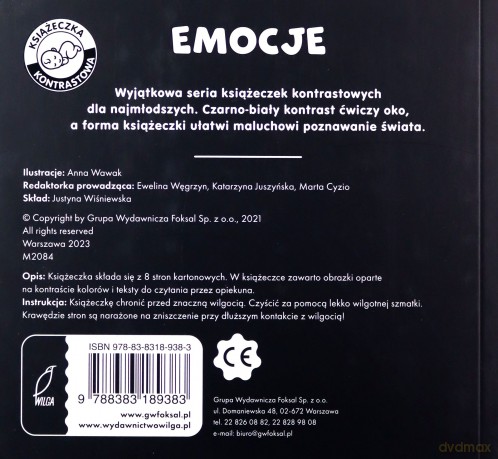Emocje. Pierwsza książeczka malucha. Książeczki kontrastowe [KSIĄŻKA]