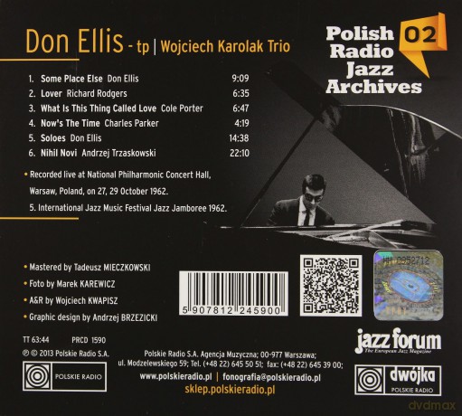 Don Ellis/Wojciech Karolak Trio: Polish Radio Jazz Archives Vol (digipack) [CD]