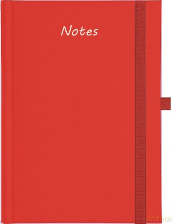 Notes A5 Albit z gumką kratka czerowny