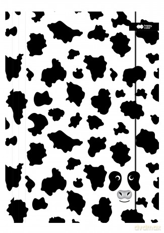 Teczka A4+ kartonowa z gumką Black&White Krowa Happy Color