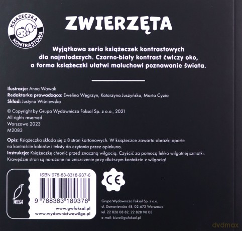 Zwierzęta. Pierwsza książeczka malucha. Książeczki kontrastowe [KSIĄŻKA]
