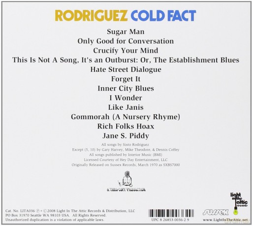 Sixto Rodriguez: Cold Fact (digipack) [CD]