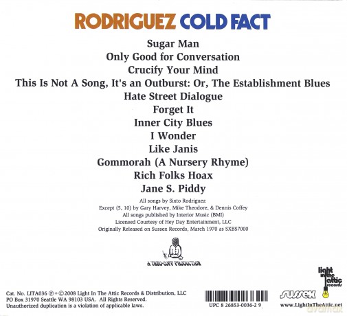 Sixto Rodriguez: Cold Fact (digipack) [CD]