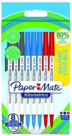 Długopis Kilometrico 1,0mm 3 kolory 8szt