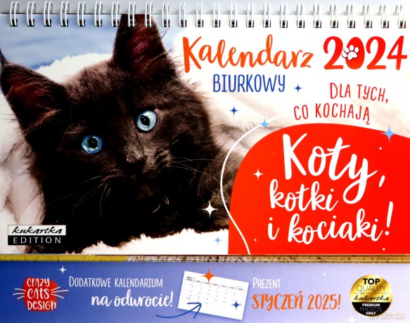 Kalendarz 2024 biurkowy Koty [KALENDARZ]