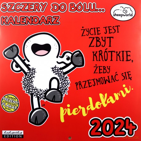 Kalendarz 2024 ścienny Classic Sheepworld szczery [KALENDARZ]
