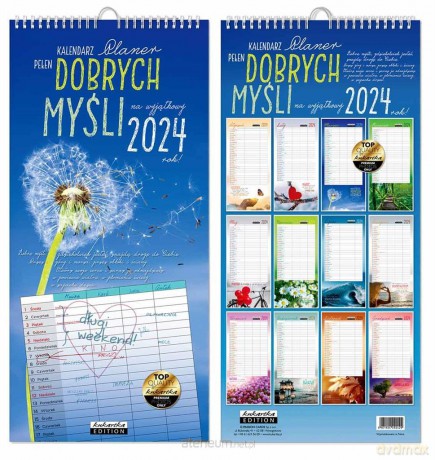 Kalendarz 2024 ścienny planer Dobrych myśli [KALENDARZ]