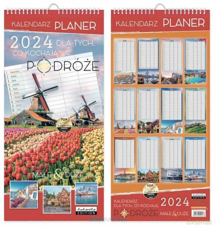 Kalendarz 2024 ścienny planer Podróże [KALENDARZ]