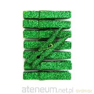 Klamerki brokatowe zielone 4,8cm 8szt