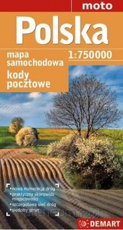 Mapa samochodowa - Polska 1:750 000 kody pocztowe [KSIĄŻKA]