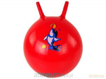 Piłka do skakania z foką czerwona 45cm