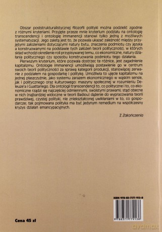 Polityka poza formą. Ontologiczne uwarunkowania poststrukturalistycznej filozofii polityki - Joanna Bednarek [KSIĄŻKA]