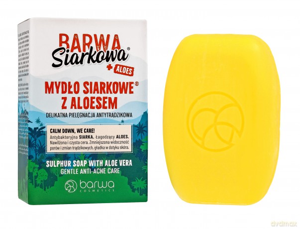 BARWA Siarkowa + Aloes Mydło siarkowe w kostce - z Aloesem 100g