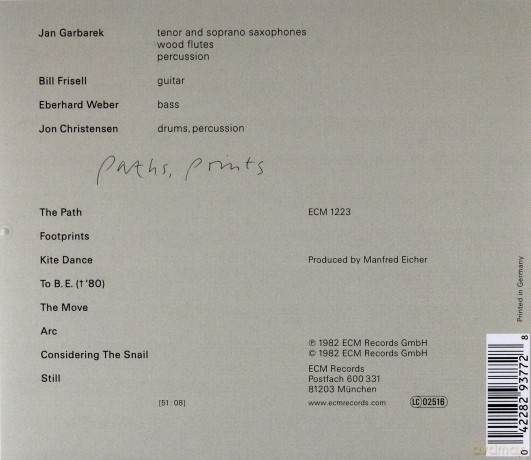Jan Garbarek Group: Paths,Prints [CD]