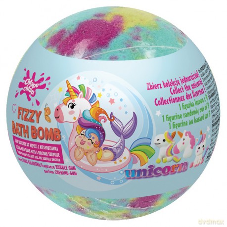 CHLAPU CHLAP Musująca Kula do kąpieli z niespodzianką Unicorn - Bubble Gum (guma balonowa)