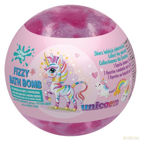 CHLAPU CHLAP Musująca Kula do kąpieli z niespodzianką Unicorn - Cotton Candy (wata cukrowa)