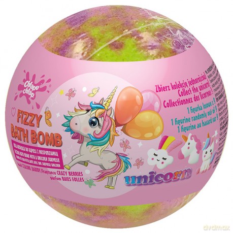 CHLAPU CHLAP Musująca Kula do kąpieli z niespodzianką Unicorn - Crazy Berries (jagoda)