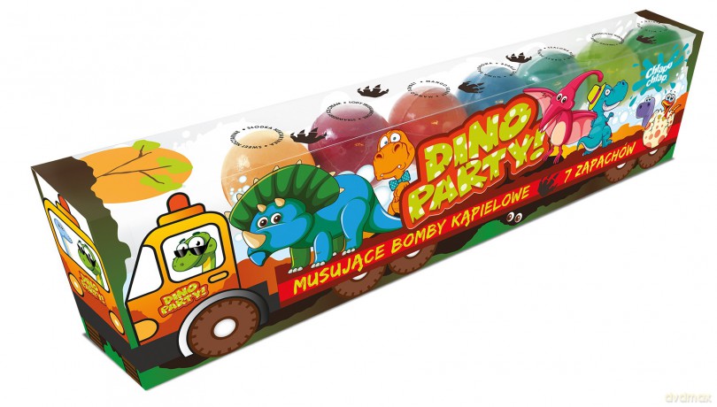 CHLAPU CHLAP Musujące Bomby do kąpieli Dino Truck-7szt